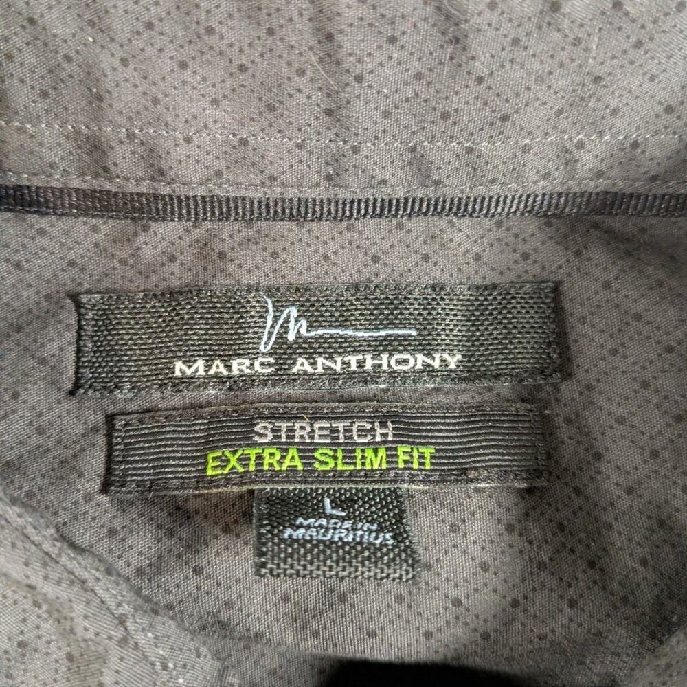 Marc Anthony Charcoal Extra Slim Fit Men's Dress Shirt Size Large - Picture 6 of 6